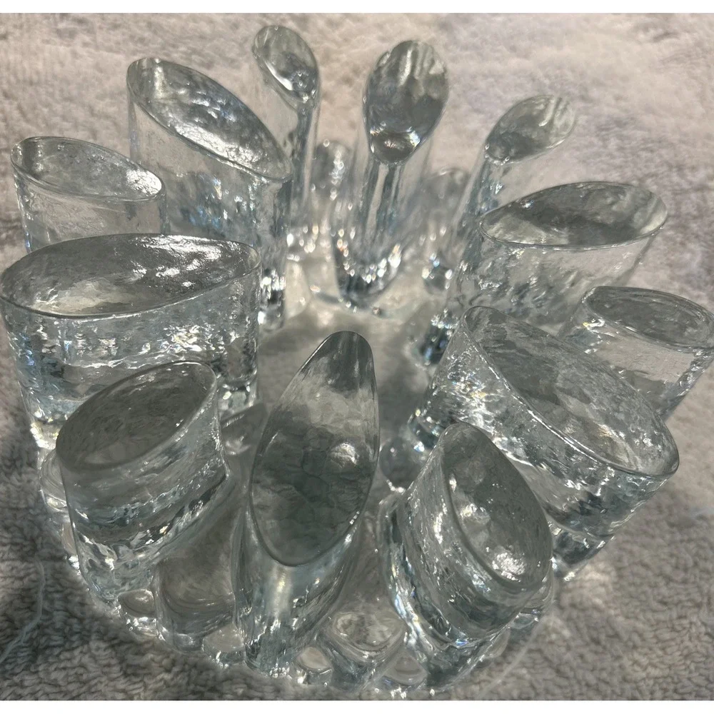 Vintage Glass Art Heavy Trivet Teapot Warmer‎ Candle Chunky Sculpture Ice